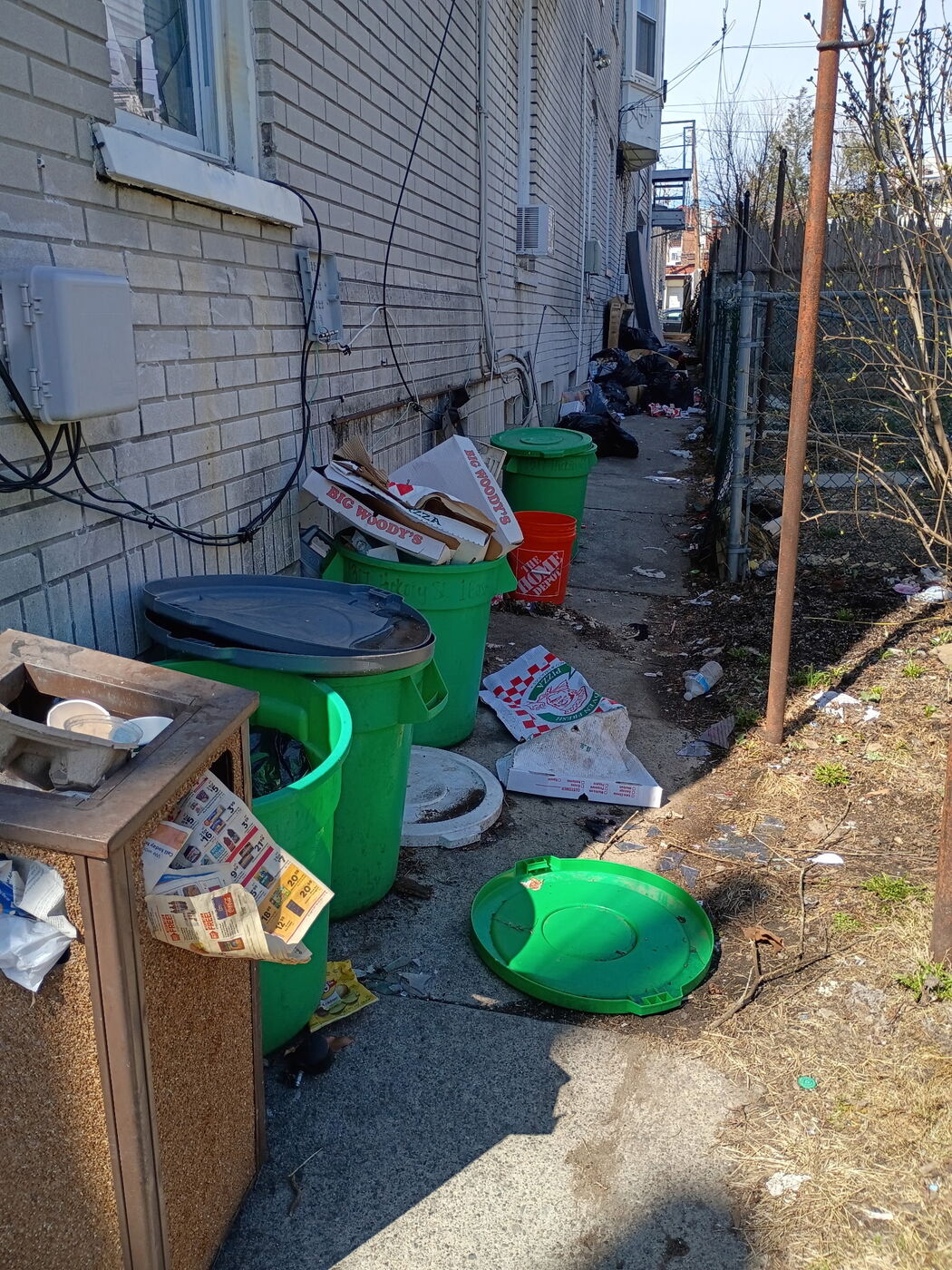 Alley before trash removal